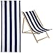 GORGECRAFT 1 pezzo di Ricambio per Sedia A Sdraio Da Spiaggia Tela 435 x 1165 mm In Tessuto Tela Tessuto di Ricambio per Sedia A Sdraio A Strisce Bianche e Blu di Prussia per Prendere Il Sole immagine