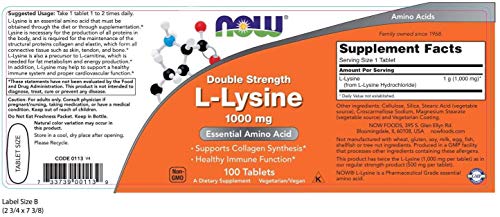 L-lysine 1000mg 100tab L-lisina Contra Herpes Importado!