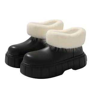 Womens Warm Fur Lined Winter Snow Boots Waterproof Ankle Boots Outdoor Booties Comfortable Shoes for Women