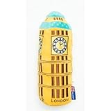 PetLondon British Big Ben London Clock Tower Plush Dog and Puppy Toy 6' with Squeaker, Landmark Parliament Cute Fun London Landmark UK Dog Interactive Toy
