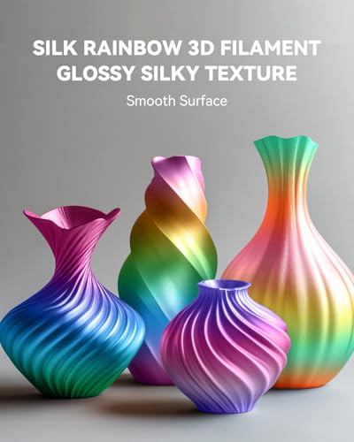 SUNLU Silk Rainbow PLA PLUS Filament, Schneller Farbwechsel alle 8 Meter, Mehrfarbiges Silk PLA+ 3D Druckerfilament, Gesamtlänge 330 Meter, 1KG Spule, Silk Rainbow Filament(Flieder-Violett)
