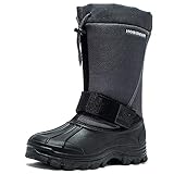 HOBIBEAR Winter Boots for Men, Insulated Waterproof Hiking Shoes Cold Weather Winter Shoes Boots Grey 9 D(M) US