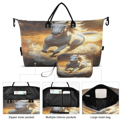 Horse Sunset Cloud Animal Travel Duffle Bag Gym Bag Weekender Bags with Toiletry Bag Travel Trip Tote Bag2