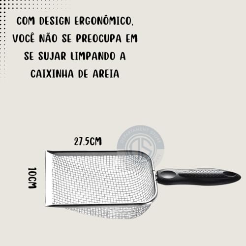 Pá Higiênica de areia para Gatos | Pazinha coletora em Aço Inox |DEPARTAMENT STORE