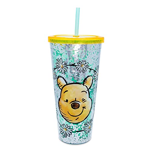 Disney Winnie The Pooh Confetti Carnival Cup Travel Tumbler With Reusable Straw And Leakproof Lid | Holds 32 Ounces #TOP13