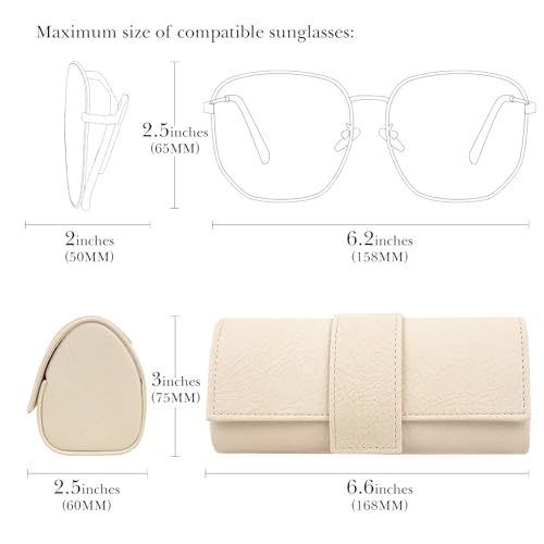 Image of Linkidea Extra Large Hard Shell Sunglasses Case, Oversized Sun Glasses Storage Organizer