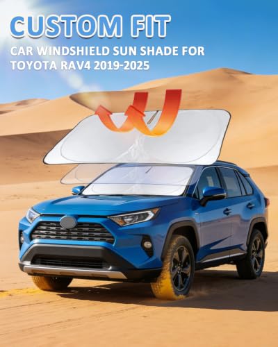 Image of Windshield Sun Shade for Toyota RAV4 2019-2026 Custom Fit RAV 4 Sunshade