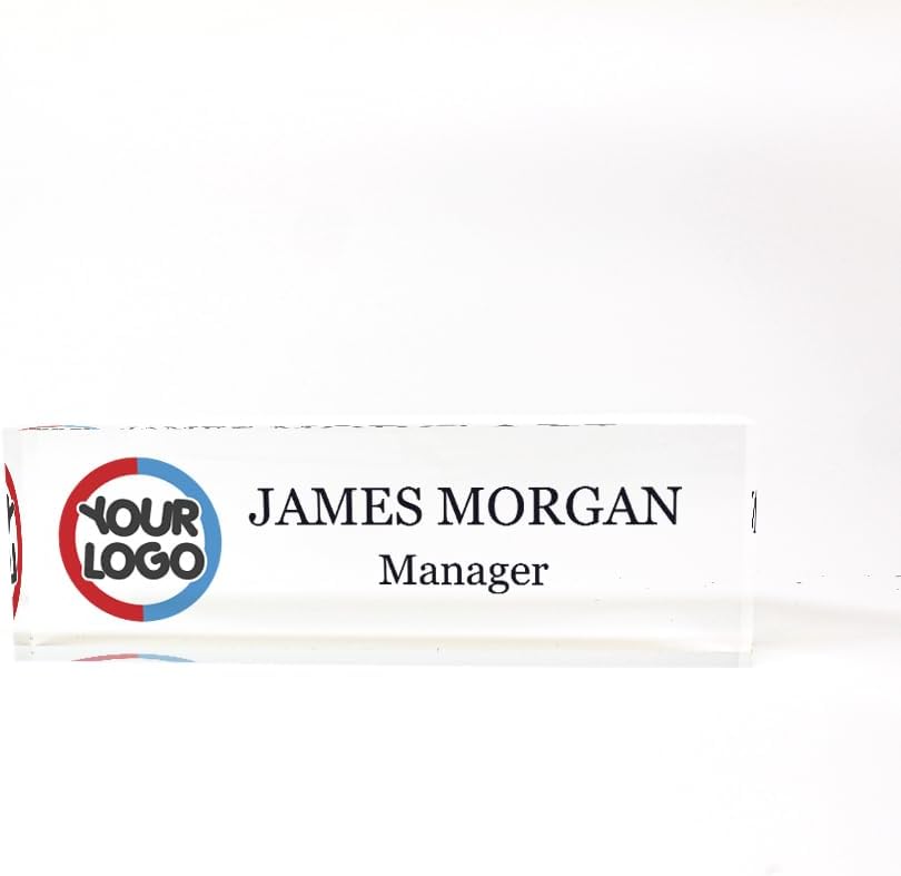 Personalized Desk Name Plate with Custom Logo – Office Desk Decor, Company or Personal Name Sign, Unique Gift for Him or Her, 8"x2.5" – ARTSWAVE - Image 5