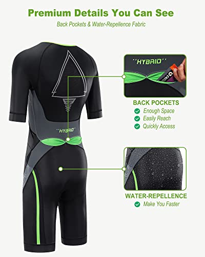 SUMARPO Ternos de triatlo masculinos e femininos, roupa de ciclismo com bolso acolchoado, manga curt