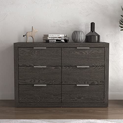 Galano Harlowin 6 Drawer Dresser - Dressers - Dressers & Chest Of Drawers - Dresser For Bedroom - Dresser Organizer - Tall Dresser - Wood Dresser - Dark Grey Oak #TOP1