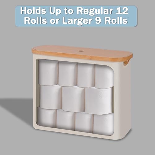 image for efluky Toilet Paper Basket, Toilet Paper Storage with Lid, Toilet Pape