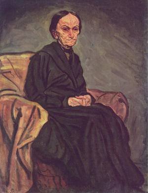 Peinture à l'huile de Bertalan Por Portrait de My Mother 1918 Luxe