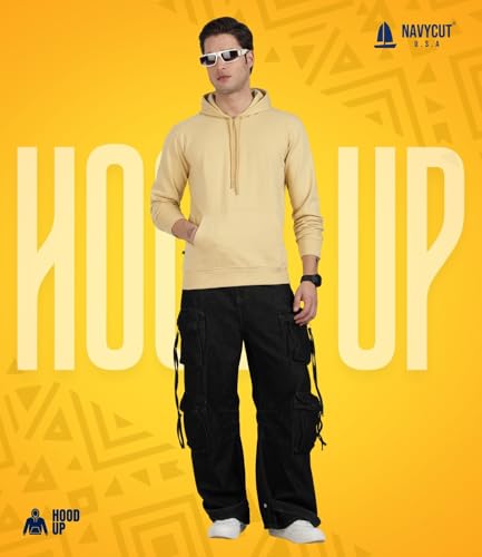 Image of Cotton Hoodies for Men | Pullover | Winter Wear | Hoodie | Hooded Sweatshirt | Kangaroo Pockets Hoodie|Regular Fit |Size S- 2XL
