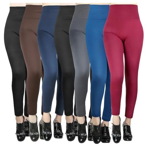 Moon Wood Leggings Mujer Paquete de 7 Piezas Forro Polar Invierno Mallas Mujer Termicas Cintura Alta Acolchados para Deporte y Gimnasio