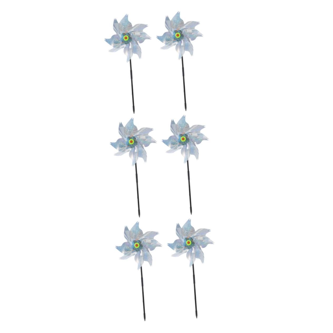 Gatuida 6pezzi Decorative Windmills for Outdoor Use Bird Pinwheels for Gardens Fishponds Orchards Easy to Assemble And