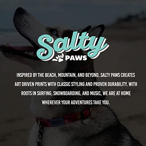 Shaka's Salty Paws Boy & Girl Dog Collar Small Medium Large (Blue Wave, Large Dog Collar Adj. 18"-26" For Dogs 50-90 Lbs) #TOP2