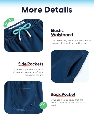 Image of maamgic Boys Swim Trunks with Compression Liner Toddler Stretch Swim Shorts
