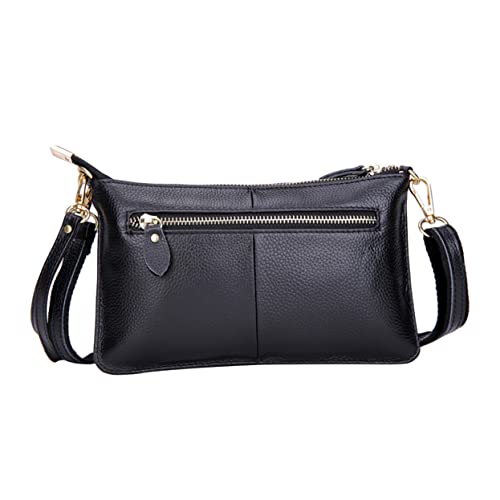 Sac à main rétro en cuir avec coutures violettes pour femme