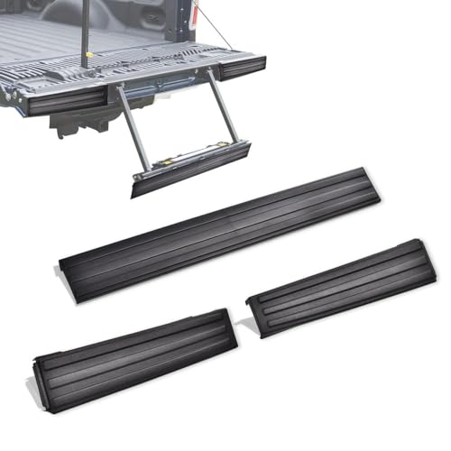 ALLGOOD 3PCS Flex Step Center & Side Tailgate Molding Covers Left+Center+Right Compatible with Ford F150 2009 2010 2011 2012 2013 2014 Black