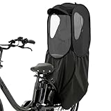 norokka(ノロッカ) 自転車 子供乗せ レインカバー 後 チャイルドシート カバー【ライトモデル：前窓開閉なし】 適合：ギュット ビッケ ハイディー ヤマハ OGK (ブラック)