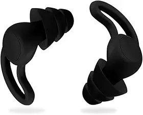 Protetor Auricular de Silicone, Tampão de Ouvido Reutilizável para Dormir e Nadar, Preto