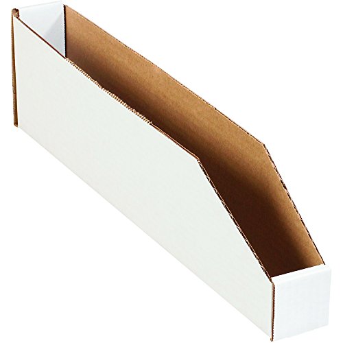 Image of Box USA BBINBWZ218 Open Top Bin Boxes, 2 inch x 18 inch x 4 1 /2 inch, Oyster White (Pack of 50)