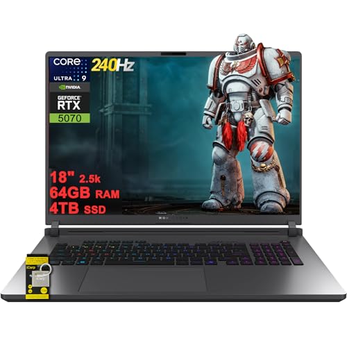 ASUS ROG Strix G18 G815 Gaming AI Laptop 18 pulgadas 2560x1600 240Hz (100% DCI-P3) Intel 24-core Ultra 9 275HX 64GB RAM 4TB SSD GeForce RTX 5070 (hasta 798 tops AI) RGB retroiluminado WiFi7 Win11 1