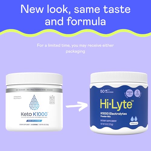 Image of Hi-Lyte K1000 Electrolytes Powder Mix Unflavored Keto & Performance, 50 Servings