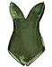 AiMiNa Anime Womens Bunny Girl Costume One Piece Bodysuit Halloween Cosplay Catsuit Bunny Headband Stockings Set(Army Green XL)