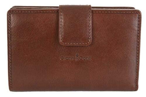 Gianni Conti Fine Italian Leather Medium 16 Card and Coin Purse Wallet - 9408046 (Brown)