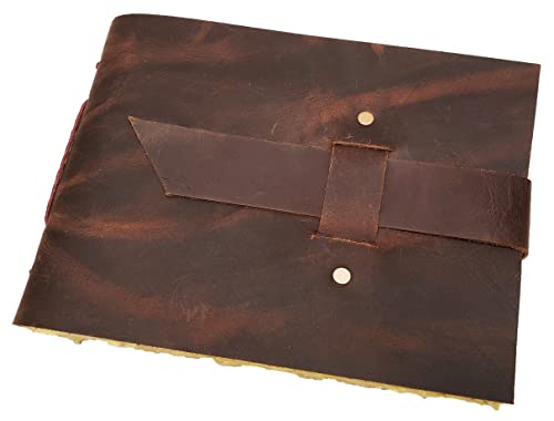 Vintage Leather Photo Album With Buckle Closure - Scrapbook Style Pages, Gift Box Included - Holds 100 4X6 Or 5X7 Photos - Memory Book #TOP2