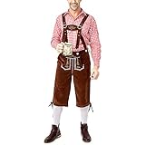 Beinhaltet ein bayerisches Herrenhemd und Lederhosen-Shorts, verstellbare, passende Hosenträger sowie Stickereien.