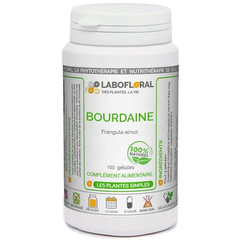 Bourdaine Labofloral 150 gélules dosées à 250 mg - Complément alimentaire - Laxatif naturel, constipation - Fabriqué en france