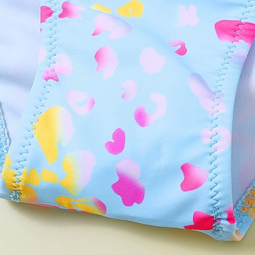 Girls Summer 𝐇awaiian Swimming Suit Floral Swimsuit One Shoulder Strap Ruffle Bikini 2-Piece Bathing Suits2