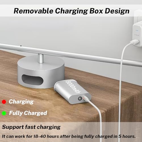 Image of 8000mah Detachable Battery Operated Wall Sconces Set of two, 32 Inch Rechargeable Wall Sconce With Remote & Touch, RGB 15 Colors Dimmable Wireless lamp for Bedroom, Living Room, Hallway Decor, Silver