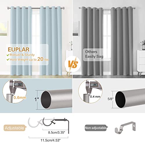 Euplar Curtain Rod-Euplar 1 Inch Antique Silver Curtain Rod With Square Finials thumb #4