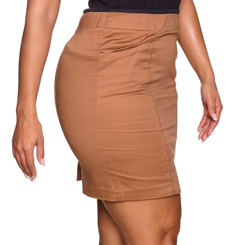 Saia Jeans Feminina Marrom com Zíper Carol (BR, Numérico, 42, Regular, Regular, Marrom)