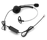 SUNDELY IP Office Phone Headset Earpiece RJ9 for Alcatel Avaya BT Converse Paragon Cisco Grandstream Mitel NEC Panasonic Polycom Snom Yealink Volume Control Adjustable Mic Monaural Noise Cancelling