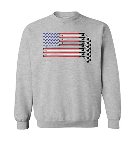 Haase Unlimited American Flag - Hockey Sticks Pucks Toddler Fleece Crewneck Sweater