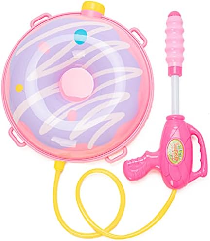 Portable Donuts Water Gun Backpack for Kids Water Shooter Blaster Toys Squirt Guns with Large Capacity Tank and Adjustable Straps for Summer Outdoors Pool Game Beach Sports Bath Play Toys Gift