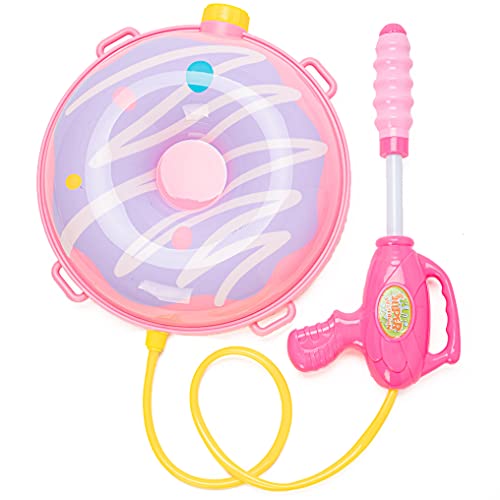 Portable Donuts Water Gun Backpack For Kids Water Shooter Blaster Toys Squirt Guns With Large Capacity Tank And Adjustable Straps For Summer Outdoors Pool Game Beach Sports Bath Play Toys Gift #TOP3
