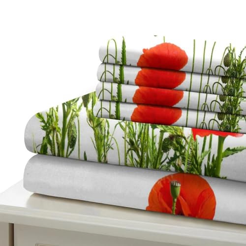 Housse de couette hypoallergique coquelicot en microfibre résistante 135x200 - 7