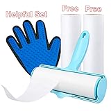 Wangstar Giant X-Large Lint Roller, Pet Hair Remover Roller, Cloth Lint Remover 180 Sheets & Pet Grooming Glove