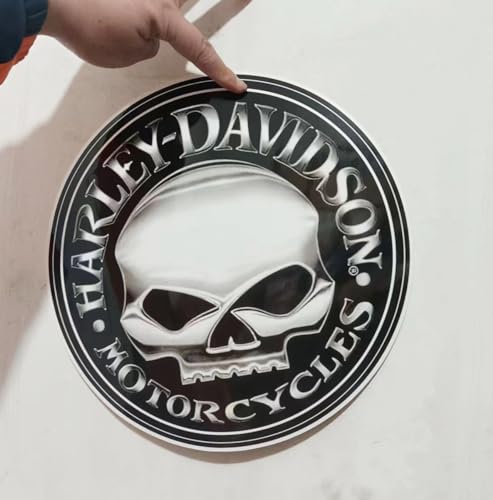 Image of Kasflag Motorcycle Fans Vinyl Willie G Skull Davidson Sticker Logo Decal (Large 2Pack, Width 12in) Premium Waterproof Removable