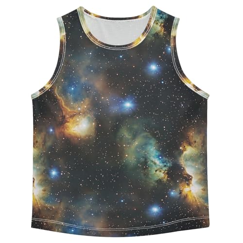 Boys Tank Top Shirts Galaxy Stars Sleeveless T-Shirts Crew Neck for Kids Clothing Children