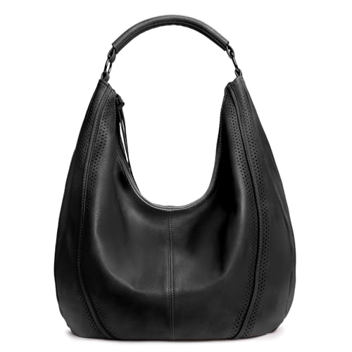 Image of Hobo Shoulder Bag Soft Leather Tote Purse with Adjustable Crossbody Strap Handbag for Work, Travel and Daily Use