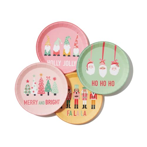 Coterie Christmas Characters Paper Plates (Set of 10 Small Plates) - Christmas Paper Plates, Holiday Party Plates, Christmas Party Supplies for the Perfect Festive Party | 9.25in Premium Paper Plates