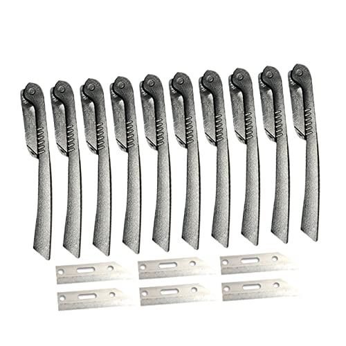 Baluue Professional Makeup Tool 10pc Eyebrow Razor Set with Portable Design for Travel