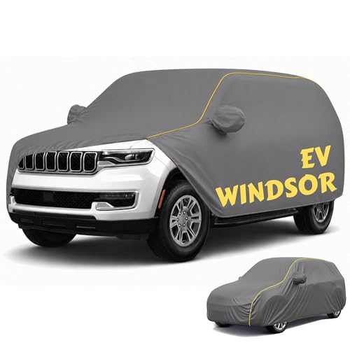 Image of Perfect Waterproof Car Cover Custom fit for MG Windsor EV Cover (All Models & Varrient) 2021-2026 | 6 Layers All Weather Waterproof Sun Rain UV Dust Protection Outdoor Indoor Full Car Covers - Grey