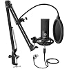 FIFINE Studio Condenser USB Microphone Computer PC Microphone Kit with Adjustable Boom Arm Stand Shock Mount for Instruments Voice Overs Recording Podcasting YouTube Vocal Gaming Streaming-T669